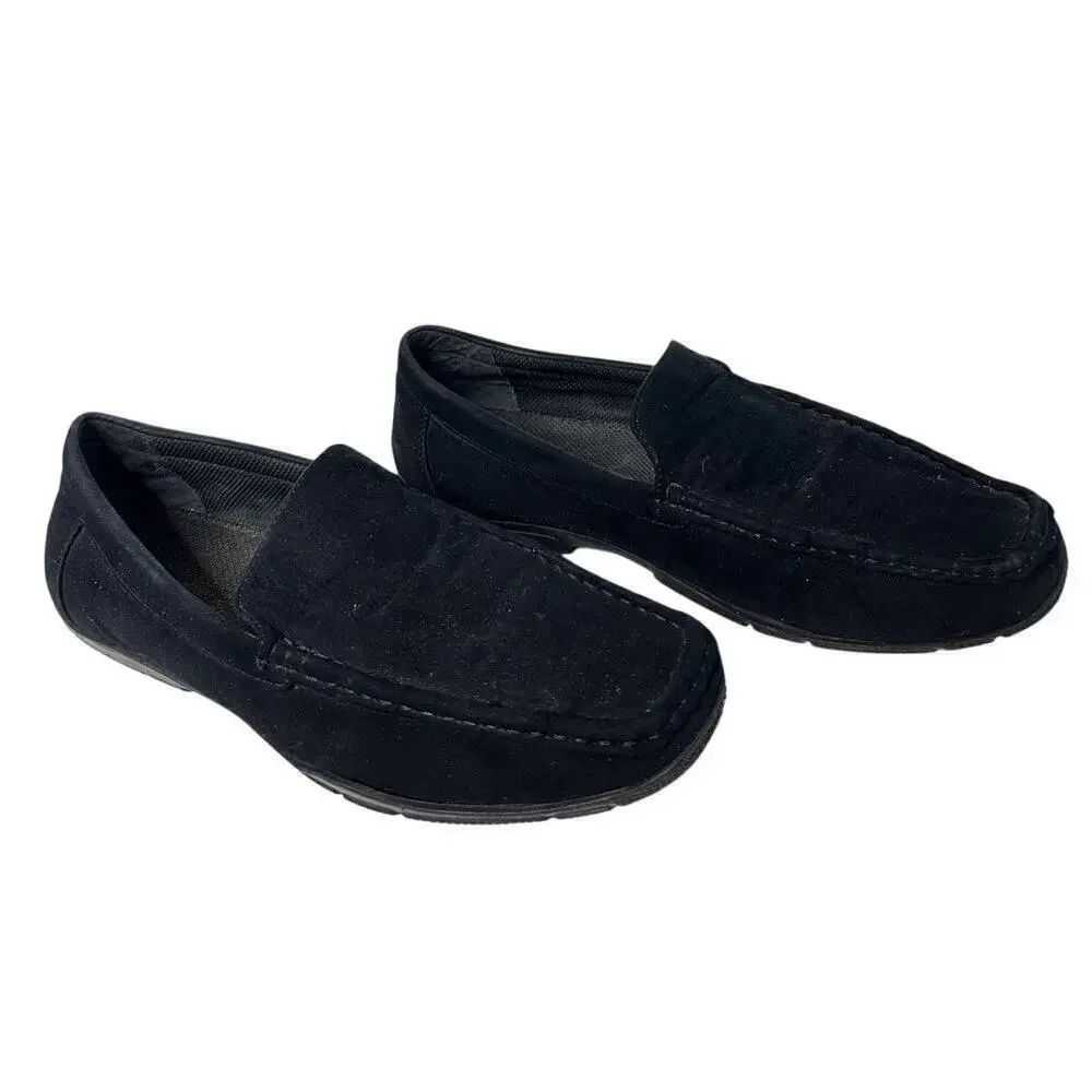 Dexter Size 9 Men Black Suede Slip On Flat Loafers Shoes Business Casual Travel